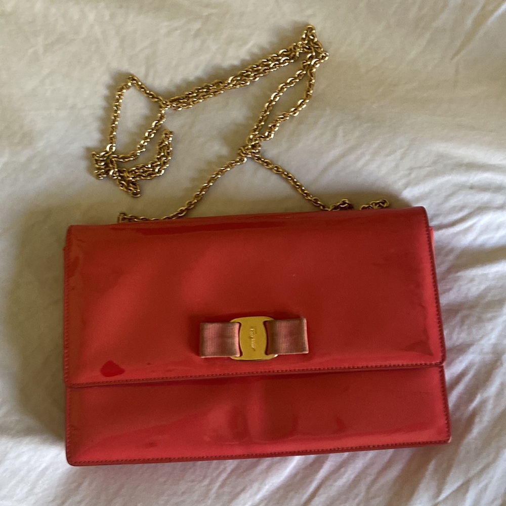 Ferragamo Ginny patent leather bag